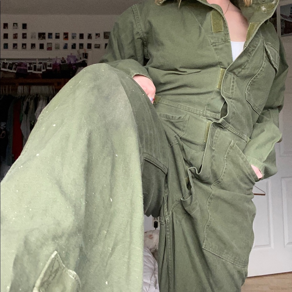 army green jumpsuit